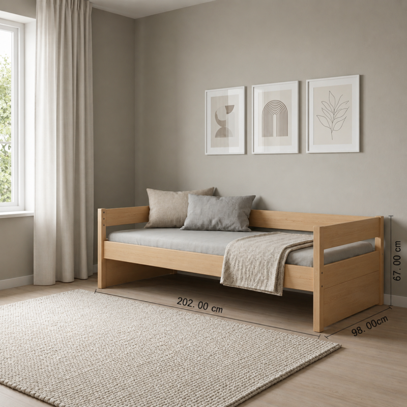 Casakids Kiddy Sofa Natural Παιδικό Κρεβάτι Montessori 2 σε 1