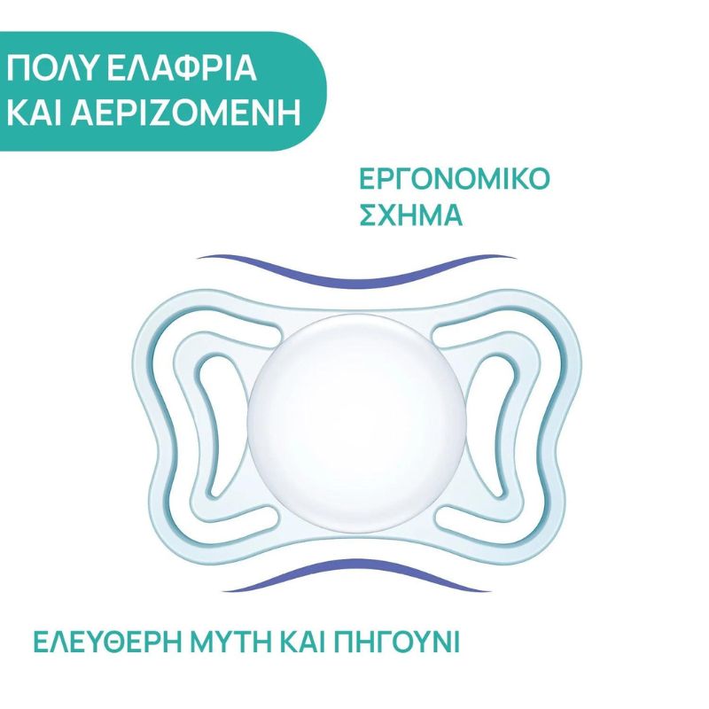 Chicco Physio Forma Light Σετ Πιπίλες Σιλικόνης 2 τμχ Για Τη Νύχτα 6-16 Μηνών Γκρι - Κίτρινο
