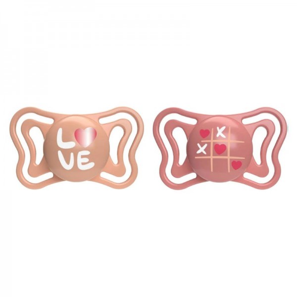 Chicco Physioforma Light Σετ Πιπίλες Για Τη Νύχτα 2 τμχ 16-36m Ροζ