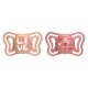 Chicco Physioforma Light Σετ Πιπίλες Για Τη Νύχτα 2 τμχ 16-36m Ροζ