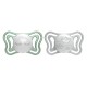 Chicco Physio Light Σετ Πιπίλες Για Τη Νύχτα 2 τμχ 16-36m Πράσινο