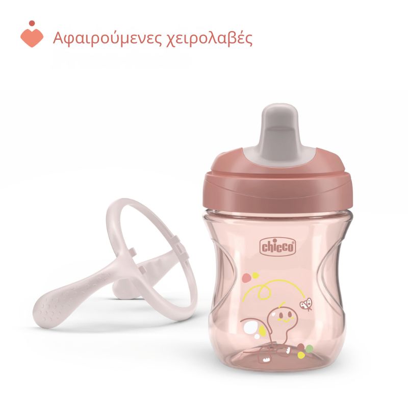 Chicco Training Cup Εκπαιδευτικό Ποτήρη Με Μαλακό Στόμιο Για 6+ Μηνών 200ml Pink