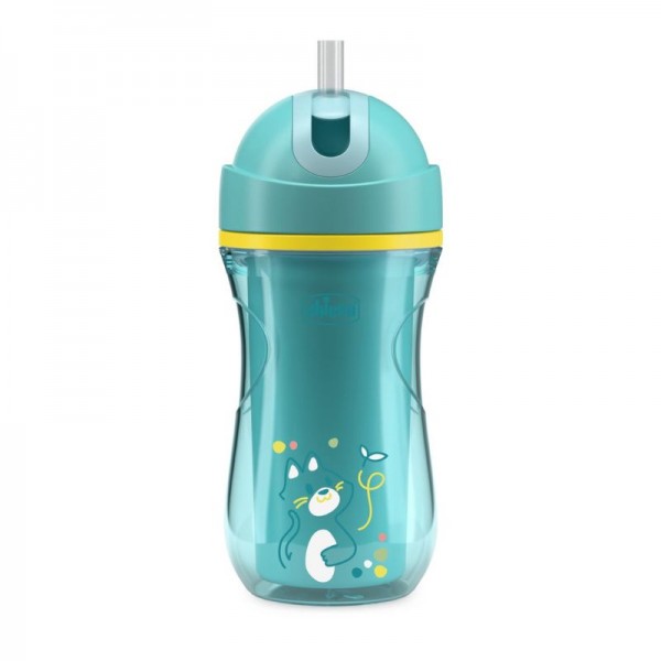 Chicco Sport Εκπαιδευτικό Ποτήρι Με Καλαμάκι Για 14+ Μηνών 260ml Sky Blue