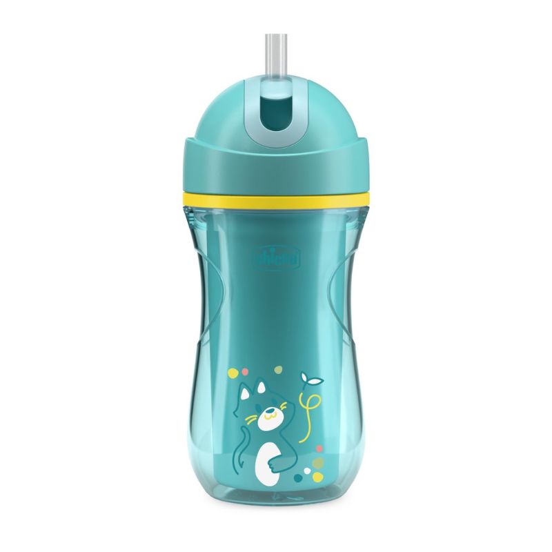Chicco Sport Εκπαιδευτικό Ποτήρι Με Καλαμάκι Για 14+ Μηνών 260ml Sky Blue