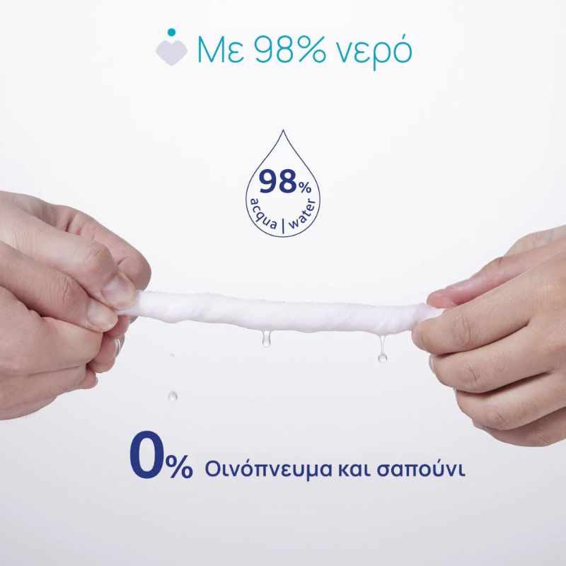 Chicco Delicate Μωρομάντηλα 72 τμχ Με 98% Νερό Και Καπάκι