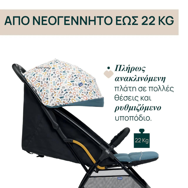 Chicco Glee Βρεφικό Καρότσι Joyful Teal