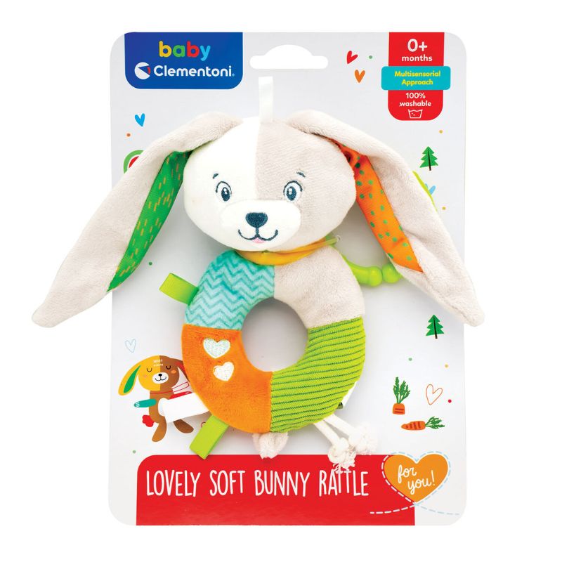 Clementoni Βρεφική Κουδουνίστρα Για 0+ Μηνών Lovely Soft Bunny Rattle