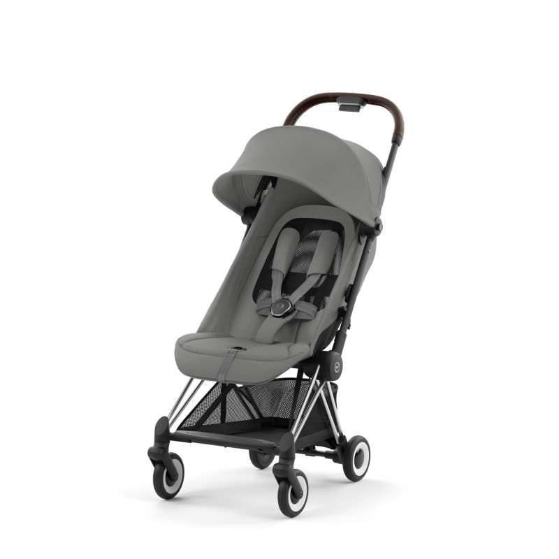 Cybex Coya Ελαφρύ Βρεφικό Καρότσι Mirage Grey | dark grey Με Σκελετό Chrome Dark Brown | chrome