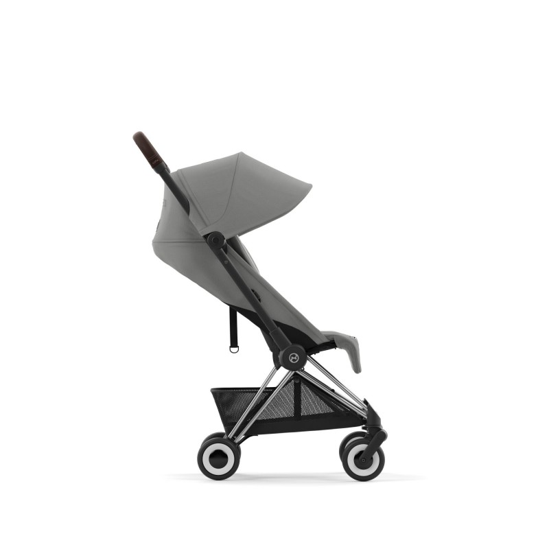 Cybex Coya Ελαφρύ Βρεφικό Καρότσι Mirage Grey | dark grey Με Σκελετό Chrome Dark Brown | chrome