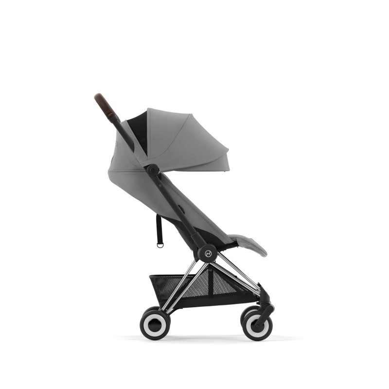 Cybex Coya Ελαφρύ Βρεφικό Καρότσι Mirage Grey | dark grey Με Σκελετό Chrome Dark Brown | chrome