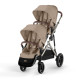 Cybex Gazelle S Βρεφικό Καρότσι Για Δίδυμα TPE Almond Beige | beige