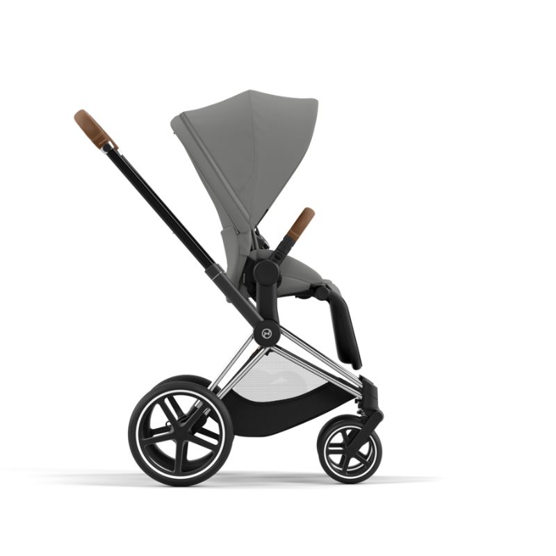 Cybex Priam Βρεφικό Καρότσι Mirage Grey | dark grey Με Σκελετό Chrome Brown | chrome
