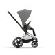 Cybex Priam Βρεφικό Καρότσι Mirage Grey | dark grey Με Σκελετό Chrome Brown | chrome