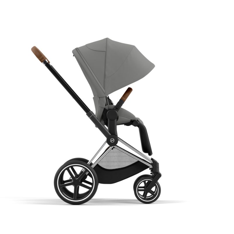 Cybex Priam Βρεφικό Καρότσι Mirage Grey | dark grey Με Σκελετό Chrome Brown | chrome