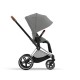 Cybex Priam Βρεφικό Καρότσι Mirage Grey | dark grey Με Σκελετό Chrome Brown | chrome