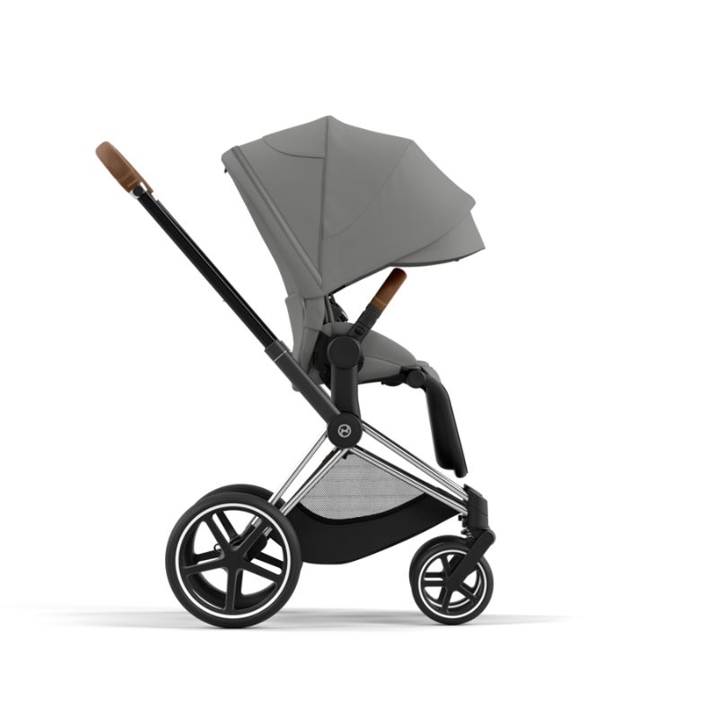 Cybex Priam Βρεφικό Καρότσι Mirage Grey | dark grey Με Σκελετό Chrome Brown | chrome