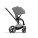 Cybex Priam Βρεφικό Καρότσι Mirage Grey | dark grey Με Σκελετό Chrome Brown | chrome