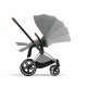 Cybex Priam Βρεφικό Καρότσι Mirage Grey | dark grey Με Σκελετό Chrome Brown | chrome