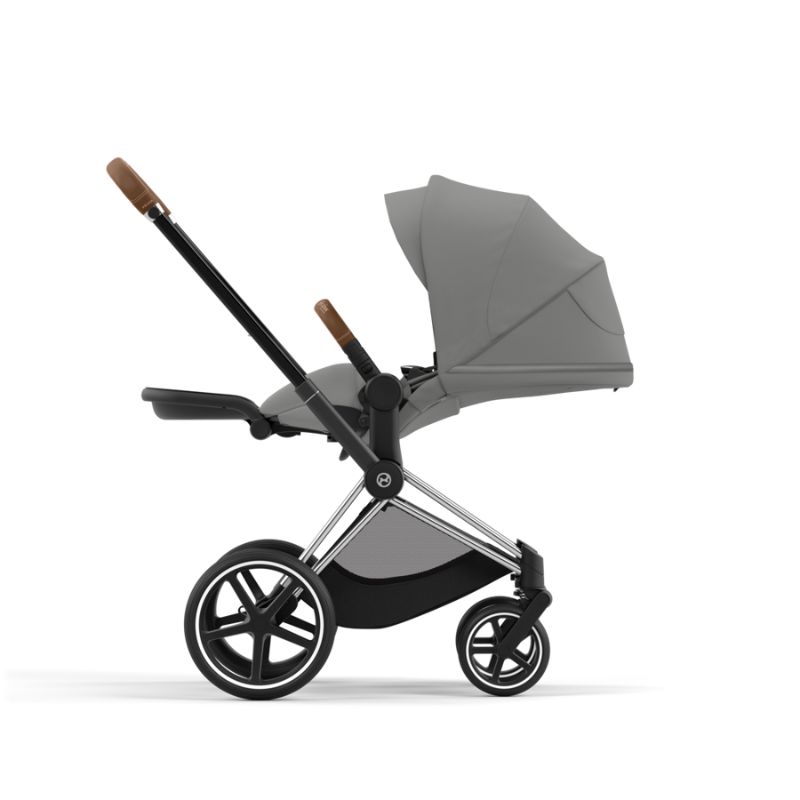 Cybex Priam Βρεφικό Καρότσι Mirage Grey | dark grey Με Σκελετό Chrome Brown | chrome