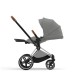 Cybex Priam Βρεφικό Καρότσι Mirage Grey | dark grey Με Σκελετό Chrome Brown | chrome