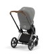 Cybex Priam Βρεφικό Καρότσι Mirage Grey | dark grey Με Σκελετό Chrome Brown | chrome