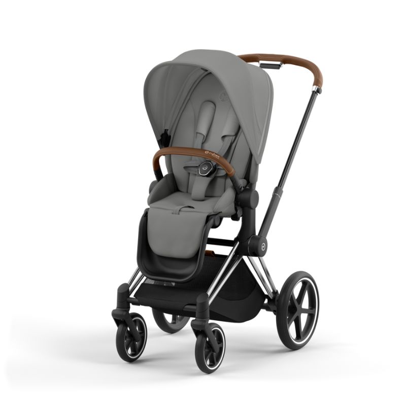 Cybex Priam Βρεφικό Καρότσι Mirage Grey | dark grey Με Σκελετό Chrome Brown | chrome