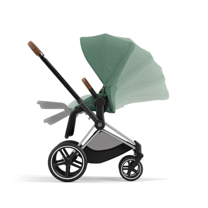 Cybex Priam Βρεφικό Καρότσι Leaf Green | dark green Με Σκελετό Chrome Brown | chrome