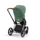 Cybex Priam Βρεφικό Καρότσι Leaf Green | dark green Με Σκελετό Chrome Brown | chrome