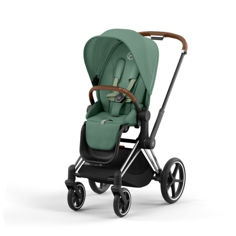 Cybex Priam Βρεφικό Καρότσι Leaf Green | dark green Με Σκελετό Chrome Brown | chrome