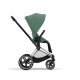 Cybex Priam Βρεφικό Καρότσι Leaf Green | dark green Με Σκελετό Chrome Black | chrome