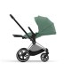 Cybex Priam Βρεφικό Καρότσι Leaf Green | dark green Με Σκελετό Chrome Black | chrome