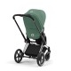 Cybex Priam Βρεφικό Καρότσι Leaf Green | dark green Με Σκελετό Chrome Black | chrome