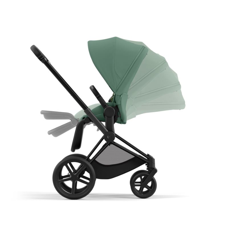 Cybex Priam Βρεφικό Καρότσι Leaf Green | dark green Με Σκελετό Matt Black | black