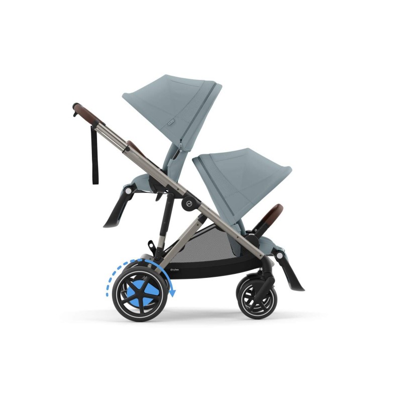 Cybex e-Gazelle S TPE Βρεφικό Καρότσι Διδύμων Stormy Blue | light blue