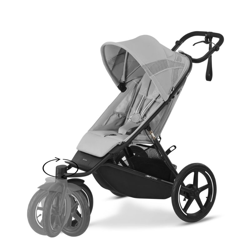 Cybex Avi Spin Βρεφικό Καρότσι BLK Fog Grey | light grey