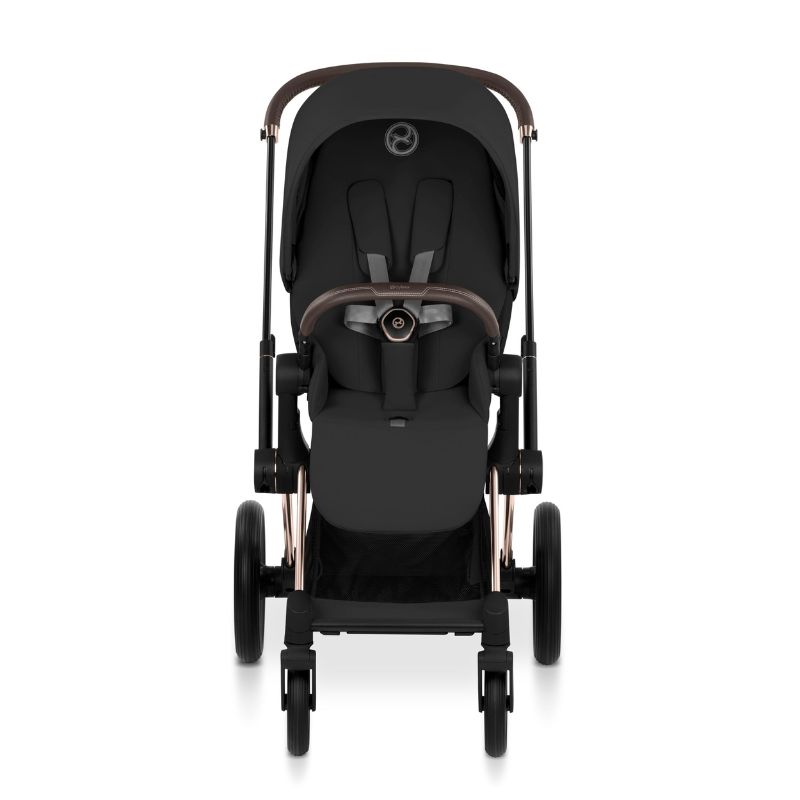 Cybex Priam Comfort Σύστημα Μεταφοράς 2-Σε-1 Με Αναδιπλούμενο Πορτ Μπεμπέ Sepia Black | black Με Σκελετό Rosegold | rosegold
