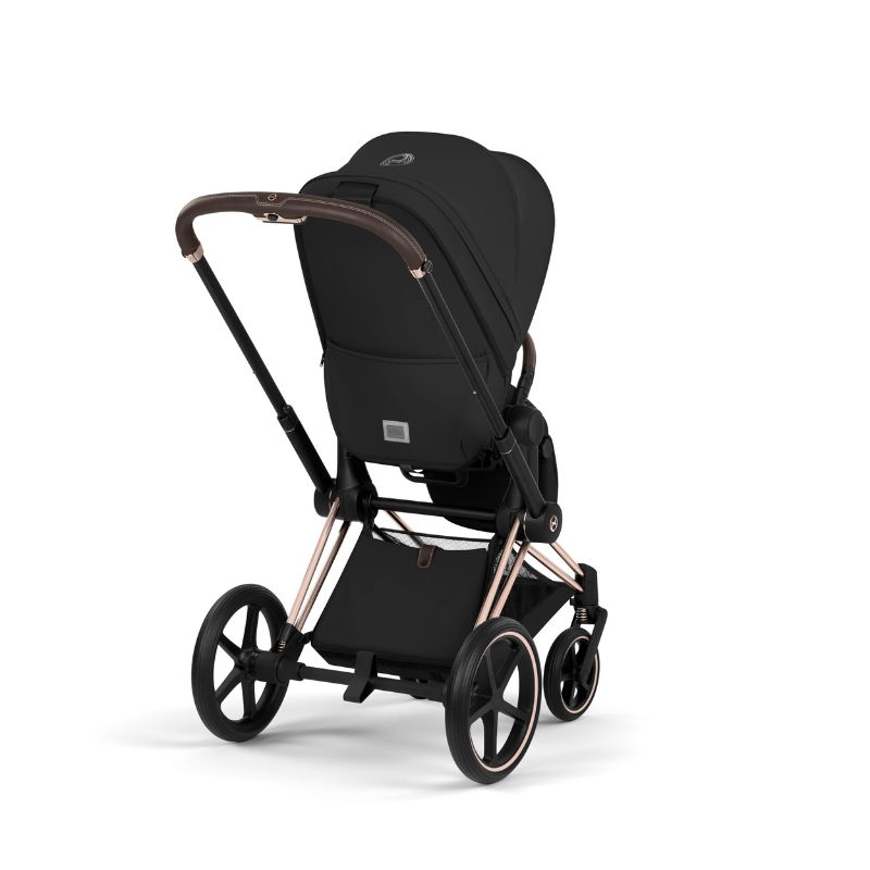 Cybex Priam Comfort Σύστημα Μεταφοράς 2-Σε-1 Με Αναδιπλούμενο Πορτ Μπεμπέ Sepia Black | black Με Σκελετό Rosegold | rosegold