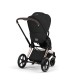 Cybex Priam Comfort Σύστημα Μεταφοράς 2-Σε-1 Με Αναδιπλούμενο Πορτ Μπεμπέ Sepia Black | black Με Σκελετό Rosegold | rosegold
