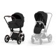 Cybex Priam Comfort Σύστημα Μεταφοράς 2-Σε-1 Με Αναδιπλούμενο Πορτ Μπεμπέ Sepia Black | black Με Σκελετό Rosegold | rosegold