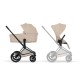 Cybex Priam Comfort Σύστημα Μεταφοράς 2-Σε-1 Με Αναδιπλούμενο Πορτ Μπεμπέ Cozy Beige | beige Με Σκελετό Matt Black | black