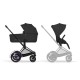Cybex e-Priam Comfort Σύστημα Μεταφοράς 2-Σε-1 Με Πτυσσόμενο Πορτ Μπεμπέ Sepia Black | black Με Σκελετό Matt Black | black