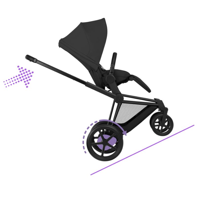 Cybex e-Priam Comfort Σύστημα Μεταφοράς 2-Σε-1 Με Πτυσσόμενο Πορτ Μπεμπέ Sepia Black | black Με Σκελετό Matt Black | black