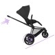 Cybex e-Priam Comfort Σύστημα Μεταφοράς 2-Σε-1 Με Πτυσσόμενο Πορτ Μπεμπέ Sepia Black | black Με Σκελετό Matt Black | black