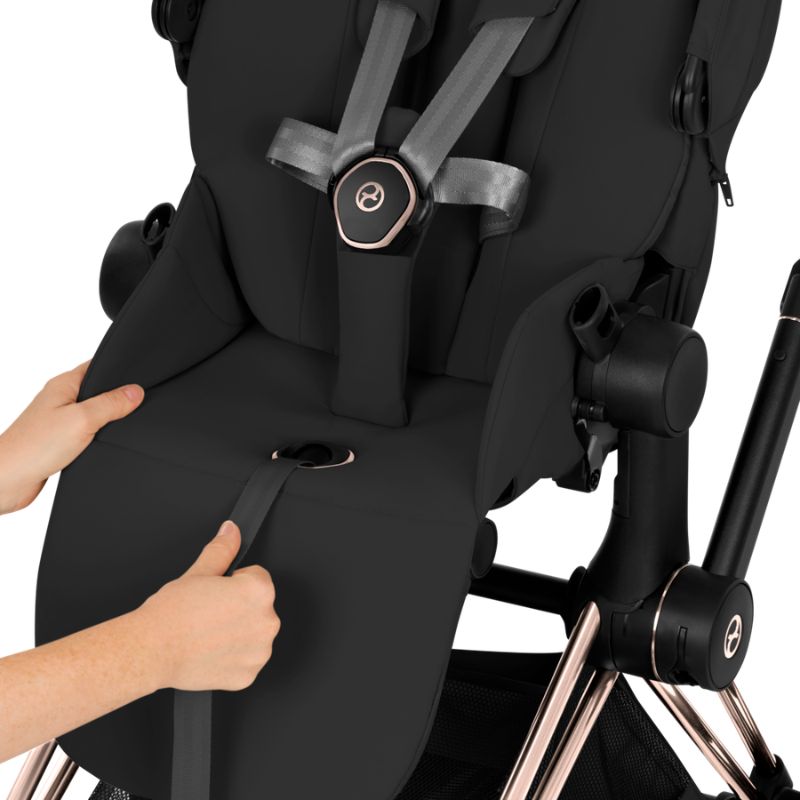 Cybex e-Priam Comfort Σύστημα Μεταφοράς 2-Σε-1 Με Πτυσσόμενο Πορτ Μπεμπέ Sepia Black | black Με Σκελετό Matt Black | black