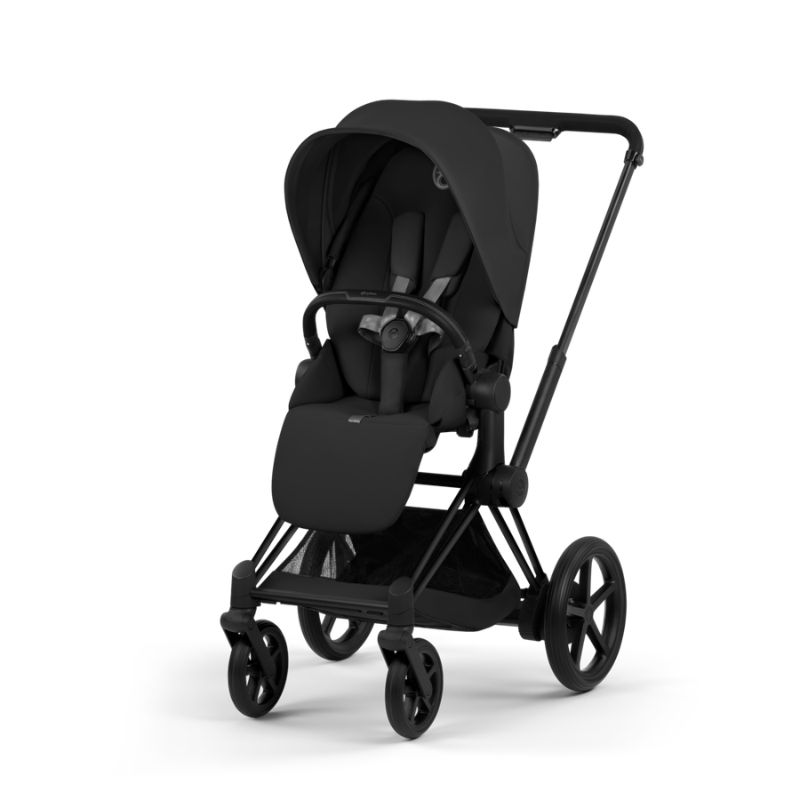 Cybex e-Priam Comfort Σύστημα Μεταφοράς 2-Σε-1 Με Πτυσσόμενο Πορτ Μπεμπέ Sepia Black | black Με Σκελετό Matt Black | black