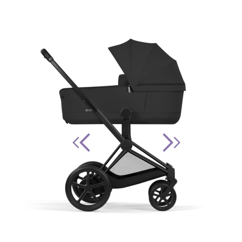 Cybex e-Priam Comfort Σύστημα Μεταφοράς 2-Σε-1 Με Πτυσσόμενο Πορτ Μπεμπέ Sepia Black | black Με Σκελετό Matt Black | black