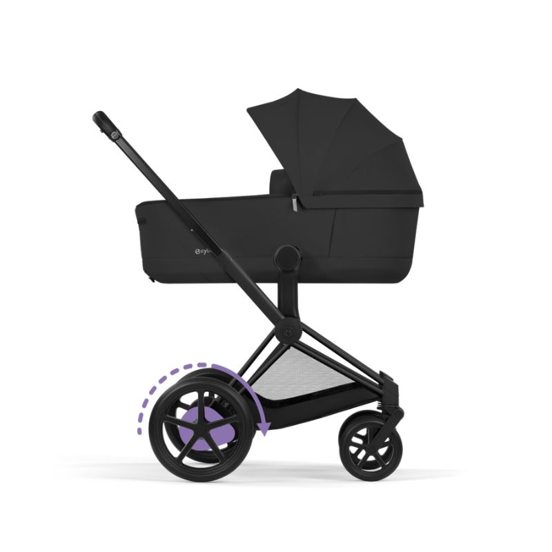 Cybex e-Priam Comfort Σύστημα Μεταφοράς 2-Σε-1 Με Πτυσσόμενο Πορτ Μπεμπέ Sepia Black | black Με Σκελετό Matt Black | black