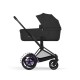 Cybex e-Priam Comfort Σύστημα Μεταφοράς 2-Σε-1 Με Πτυσσόμενο Πορτ Μπεμπέ Sepia Black | black Με Σκελετό Matt Black | black