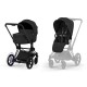 Cybex e-Priam Comfort Σύστημα Μεταφοράς 2-Σε-1 Με Πτυσσόμενο Πορτ Μπεμπέ Sepia Black | black Με Σκελετό Matt Black | black