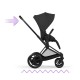 Cybex e-Priam Comfort Σύστημα Μεταφοράς 2-Σε-1 Με Πτυσσόμενο Πορτ Μπεμπέ Sepia Black | black Με Σκελετό Matt Black | black